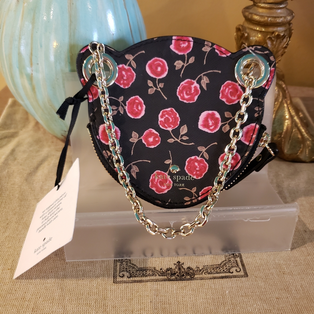NWT! Kate Spade Leopard Novelty Coin Purse "Run Wild Black" - Picture 8 of 10